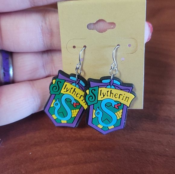New PVC Harry Potter Slytherin Dangle Earrings - Picture 2 of 4